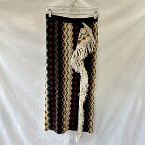 Alice + Olivia Felicity FairIsle Fringe Skirt